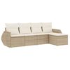 vidaXL sofas&aelig;t til haven 5 dele med hynder polyrattan beige