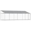vidaXL hundeg&aring;rd med tag og l&aring;ge 6x2x2 m galvaniseret st&aring;l gr&aring;