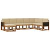 vidaXL Udend&oslash;rs sofagruppe 8 pcs Naturlig og Beige Massivt Akacietr&aelig;