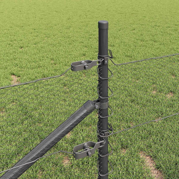 vidaXL Hegnsp&aelig;l Gr&aring; 50 x 0,4 m (13 mm mesh) St&aring;l og PVC