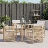 vidaXL havestole 4 stk. med hynder polyrattan beige