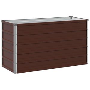 vidaXL H&aelig;vet Havebed Brun 100 x 40 x 55 cm koldvalset st&aring;l