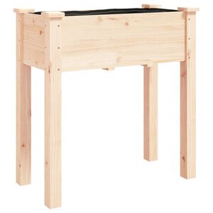 vidaXL plantekasse med foring 71x37x76 cm massivt fyrretr&aelig;