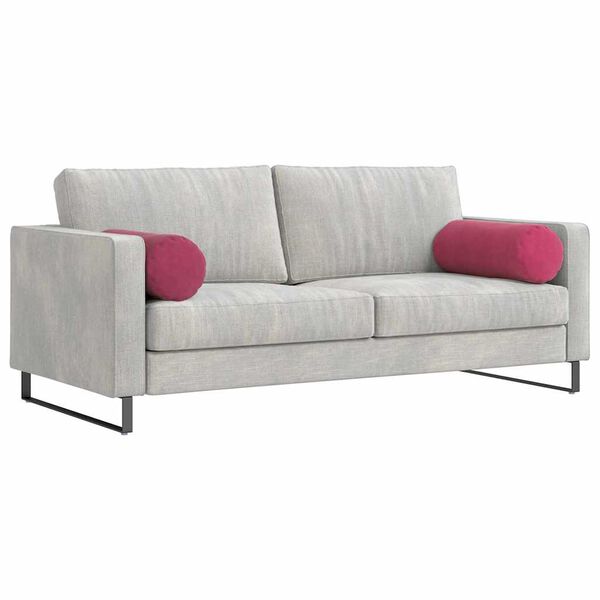 vidaXL Bolsterpuder 2 pcs Vinr&oslash;d &Oslash; 25 x 70 cm Velourstof