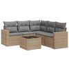 vidaXL sofas&aelig;t til haven 6 dele med hynder polyrattan beige