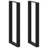 vidaXL barbordsben U-formet 2 stk. sort 40x(110-111) cm st&aring;l