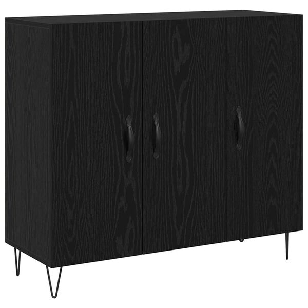 vidaXL Sideboard Sort eg 90 x 32,5 x 80 cm Konstrueret tr&aelig;