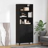 vidaXL Highboard med skuffe Sort eg 69,5 x 34 x 180 cm Konstrueret tr&aelig;