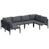 vidaXL Havesofa S&aelig;t 6 stk. Sort St&aring;l