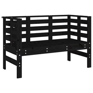 vidaXL haveb&aelig;nk 111,5x53x71 cm massivt fyrretr&aelig; sort