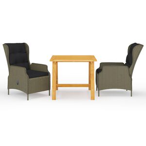 vidaXL spisebordss&aelig;t til haven 3 dele brun