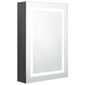 vidaXL badev&aelig;relsesskab med spejl + LED-lys 50x13x70 cm gr&aring;