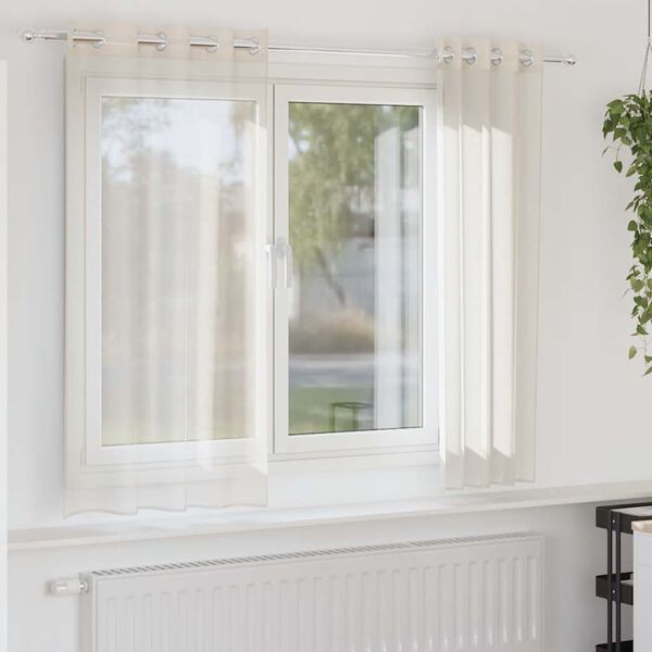 vidaXL voile-gardiner med øskner 2 stk. 140x140 cm cremefarvet