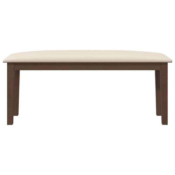 vidaXL bænk 110 cm massivt gummitræ brun