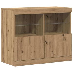 vidaXL LED Sideboard Brun 81 x 37 x 66,5 cm Konstrueret tr&aelig;