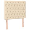 vidaXL Sengeramme uden madras Creme 120x200 cm Stof