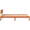 vidaXL Sengestel med hovedg&aelig;rde Voks brun 80 x 200 cm Massiv fyrretr&aelig;
