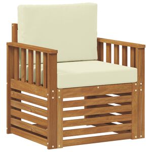 vidaXL Udend&oslash;rs sofa Soli Akacietr&aelig; og polyester Naturfarvet