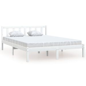 vidaXL sengestel 120x190 cm Small Double massivt fyrretr&aelig; hvid