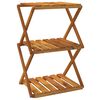 vidaXL foldbar reol med 3 hylder 43x31x63 cm massivt akacietr&aelig; brun