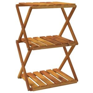 vidaXL foldbar reol med 3 hylder 43x31x63 cm massivt akacietr&aelig; brun