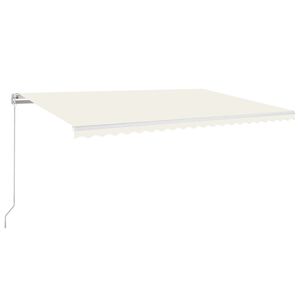 vidaXL markise 500x350 cm manuel betjening cremefarvet