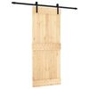vidaXL Skyded&oslash;r Naturfarvet og sort 85 x 210 cm Massivt Fyrretr&aelig;