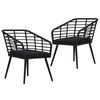 vidaXL havestole med hynder 2 stk. polyrattan sort