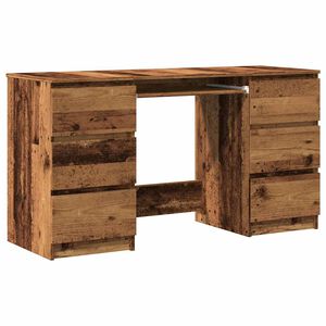 vidaXL skrivebord 140x50x77 cm konstrueret tr&aelig; antikt tr&aelig;look