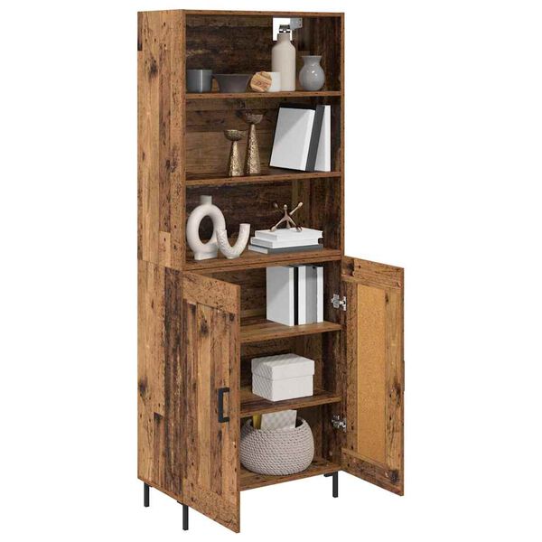 vidaXL Highboard Gammelt tr&aelig; 69,5 x 34 x 180 cm Konstrueret tr&aelig;