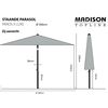 Madison parasol Paros II Luxe 300 cm safirblå