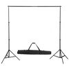 vidaXL fotostudiesæt med lampesæt + baggrund og reflektor