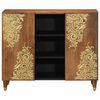 vidaXL Sideboard med hylde Brun 90 x 33 x 75 cm Massivt mangotr&aelig;