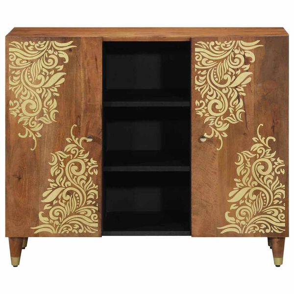 vidaXL Sideboard med hylde Brun 90 x 33 x 75 cm Massivt mangotr&aelig;