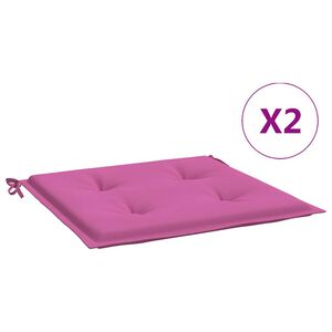 vidaXL hynder til havestol 2 stk. 40x40x4 cm stof pink