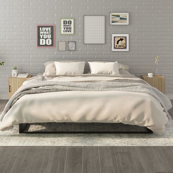 vidaXL sengeborde 2 stk. konstrueret træ sonoma-eg