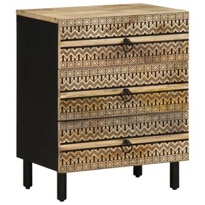 vidaXL sengebord 50x33x62 cm massivt ru mangotræ sort