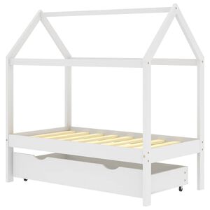 vidaXL sengestel til b&oslash;rneseng 70x140 cm med skuffe fyrretr&aelig; hvid