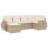 vidaXL sofas&aelig;t til haven 6 dele med hynder polyrattan beige