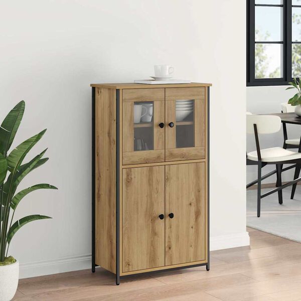 vidaXL Highboard Artisan Egetr&aelig; 62 x 32 x 106,5 cm Konstrueret tr&aelig;