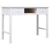 vidaXL skrivebord 108x45x76 cm massivt kejsertr&aelig; hvid