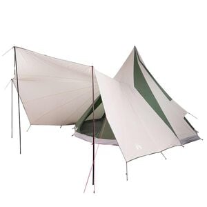 vidaXL Tipi telt med tag med opbevaring Gr&oslash;n 510 x 690 x 330 cm taft
