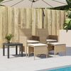 vidaXL 2-personers havesofa med bord og skamler polyrattan beige