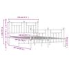vidaXL sengeramme med sengegavl og fodg&aelig;rde 140x200 cm metal sort