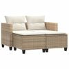 vidaXL 2-personers havesofa med skamler polyrattan beige