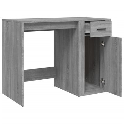 vidaXL skrivebord 100x49x75 cm konstrueret træ grå sonoma-eg