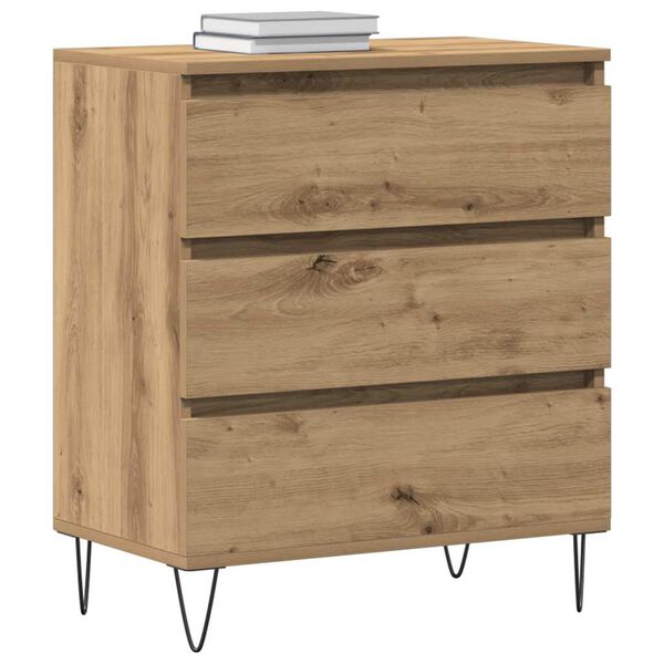 vidaXL Sideboard Artisan Egetræ 60 x 35 x 70 cm Konstrueret træ