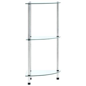 vidaXL reol 3 hylder 30x30x67 h&aelig;rdet glas transparent