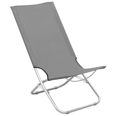 vidaXL foldbare strandstole 2 stk. stof grå