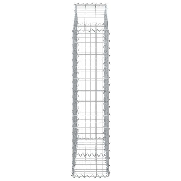 vidaXL buet gabionkurv 100x30x120/140 cm galvaniseret jern
